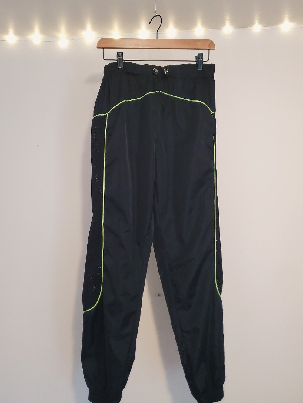 Black Jogger Sweatpants with Neon Trim